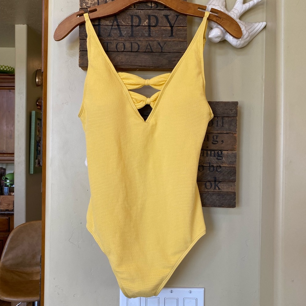 Lumi Swim Called To Surf Yellow One Piece Swimsuit NWT